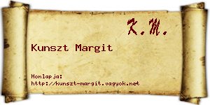 Kunszt Margit névjegykártya